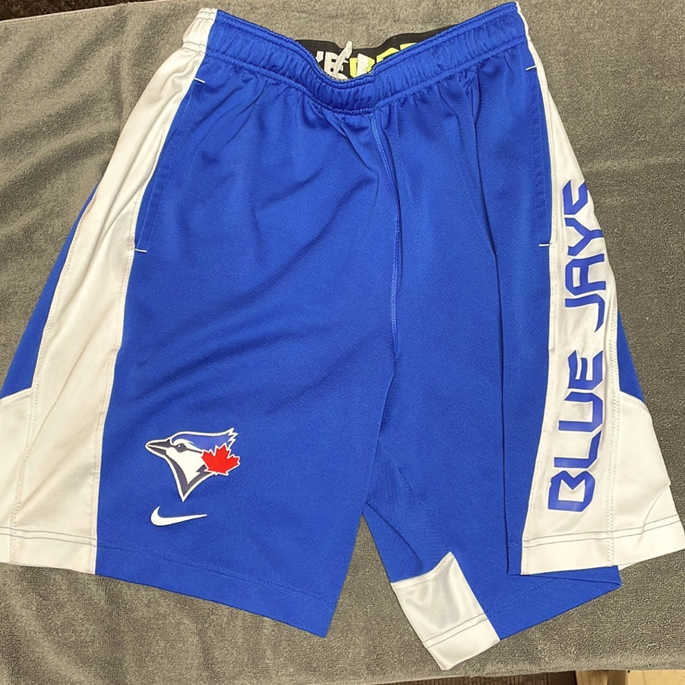 Nike Baseball Toronto Blue Jays Blue and White Dri-Fit Shorts